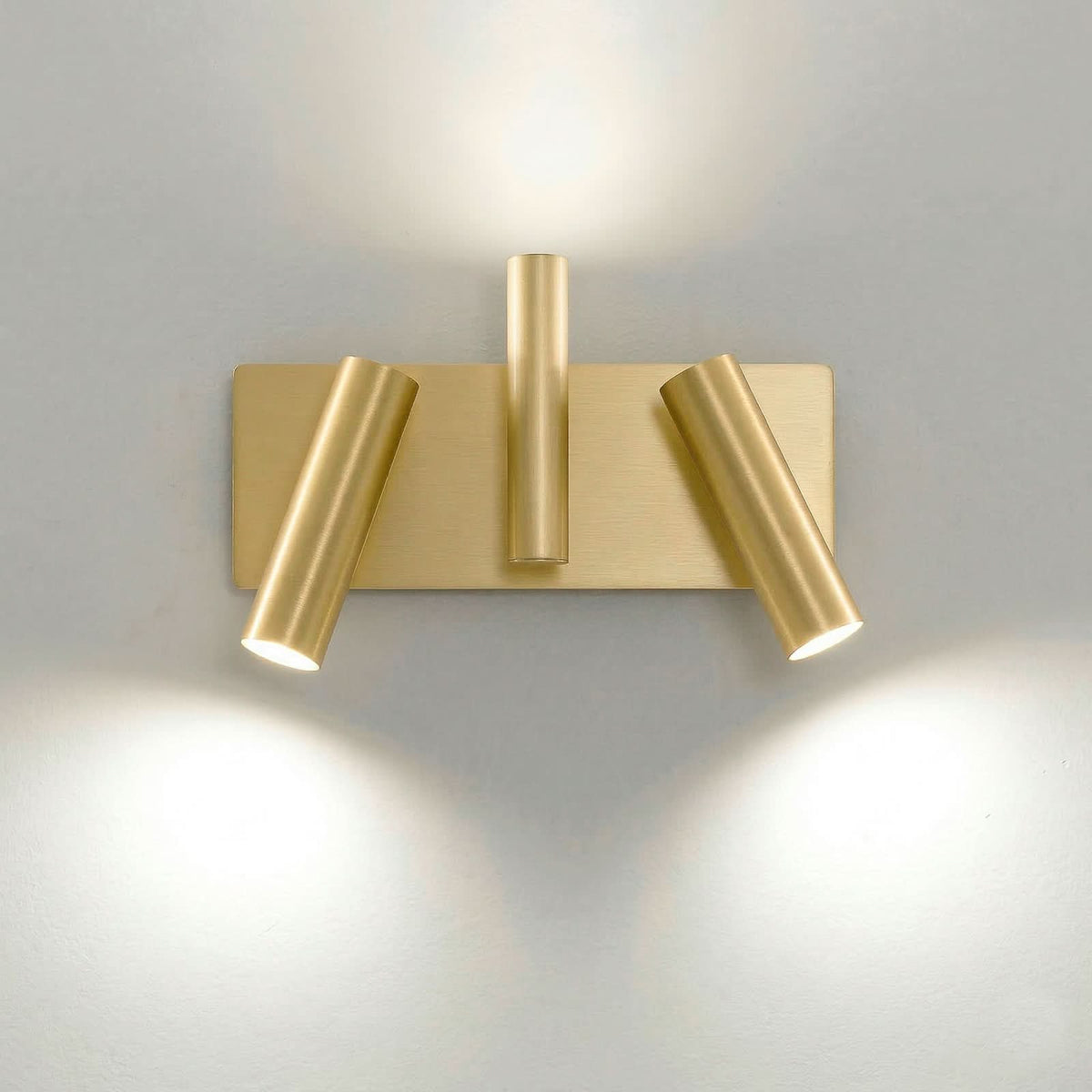 Applique murale 7542 en laiton, 2 lumières, hauteur 27 cm, laiton satiné
