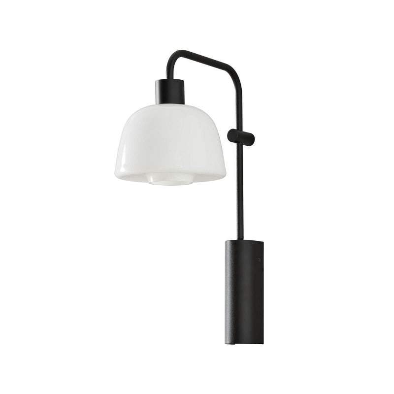 Applique murale LED Drep A/04 en verre, noir et blanc, hauteur 40,1 cm