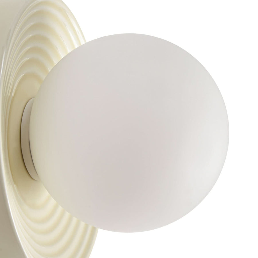 Applique murale Harriet en verre, beige et blanc, Ø 22 cm