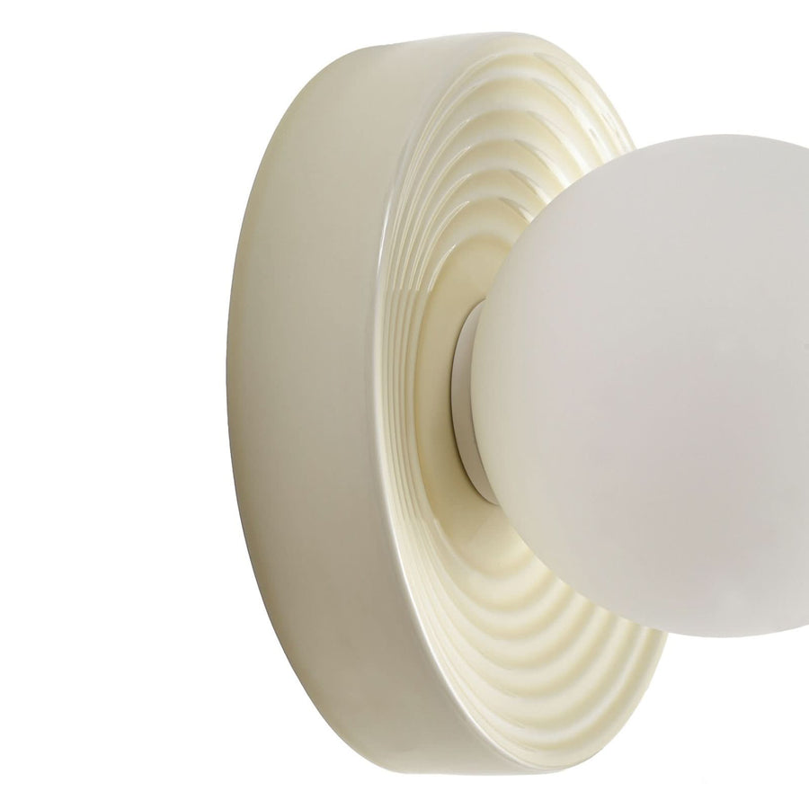 Applique murale Harriet en verre, beige et blanc, Ø 22 cm