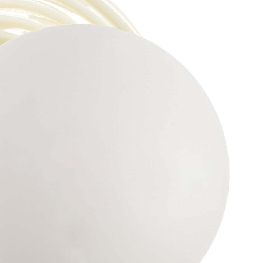 Applique murale Harriet en verre, beige et blanc, Ø 22 cm