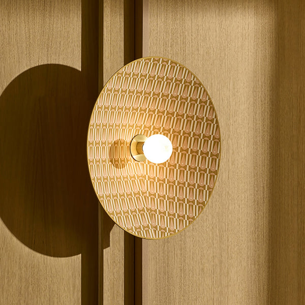 Applique murale Gatsby en tissu, beige et marron clair, Ø 60 cm
