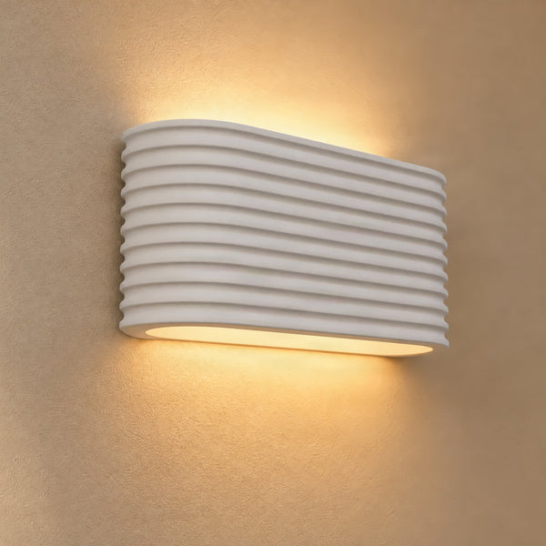 Applique murale Jurupa en plâtre, blanc, 2 lumières, hauteur 12 cm