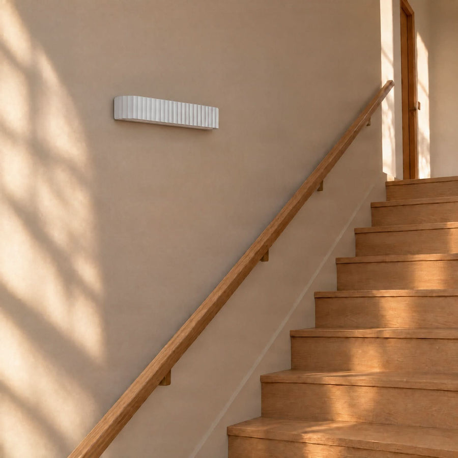 Applique murale Ravelle en plâtre, blanc, 2 lumières, hauteur 7 cm