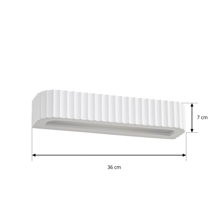 Applique murale Ravelle en plâtre, blanc, 2 lumières, hauteur 7 cm