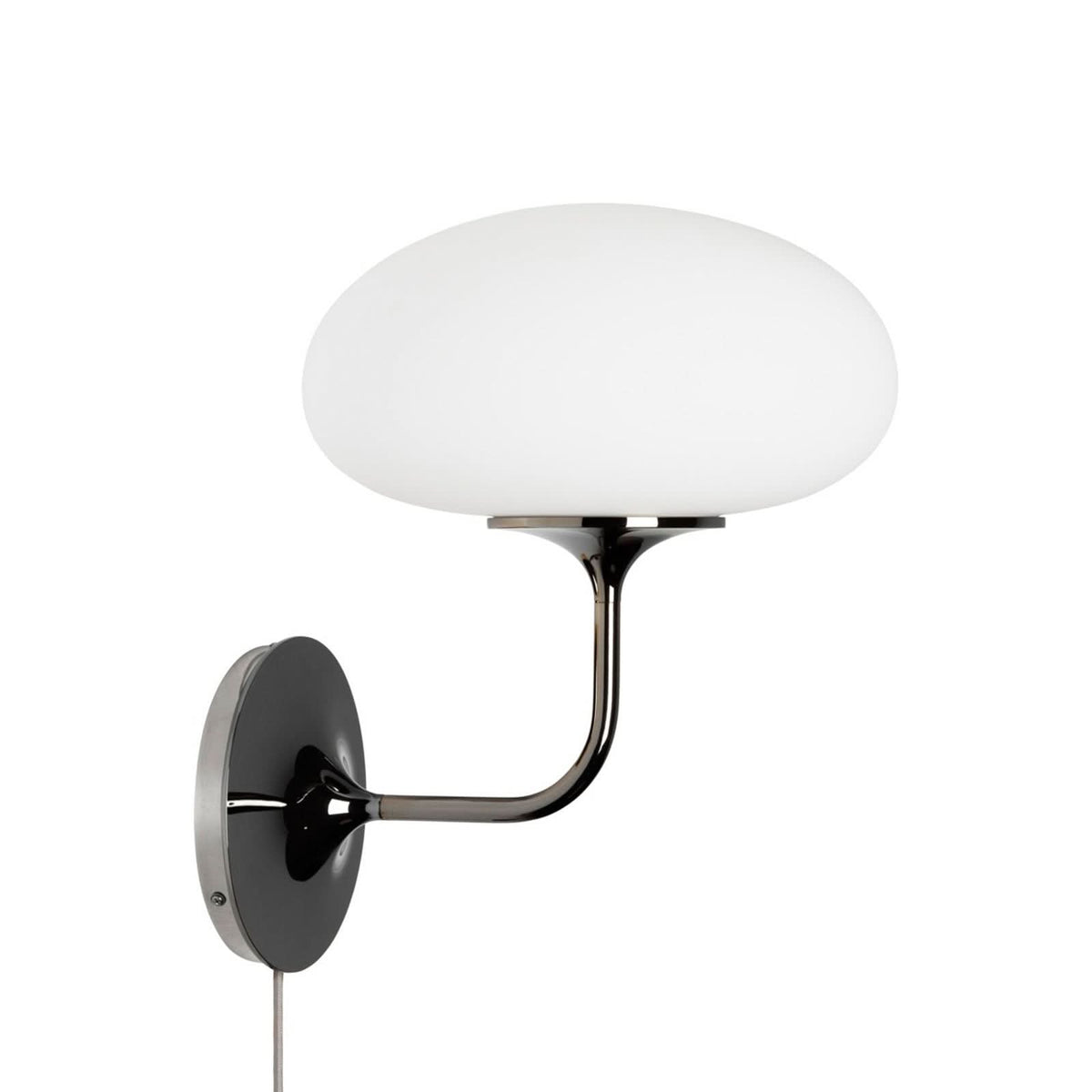 Applique murale Stemlite en verre, noir chromé et blanc, Ø 32 cm