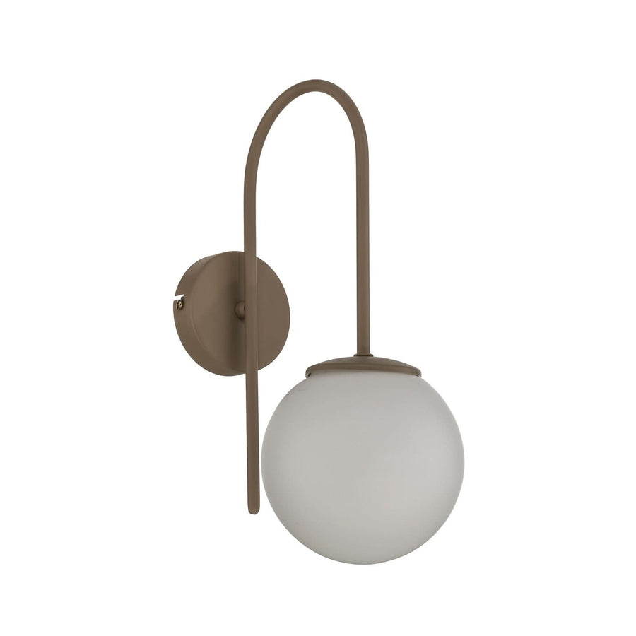 Applique murale Cambridge en verre, beige mat et blanc satiné, hauteur 34 cm
