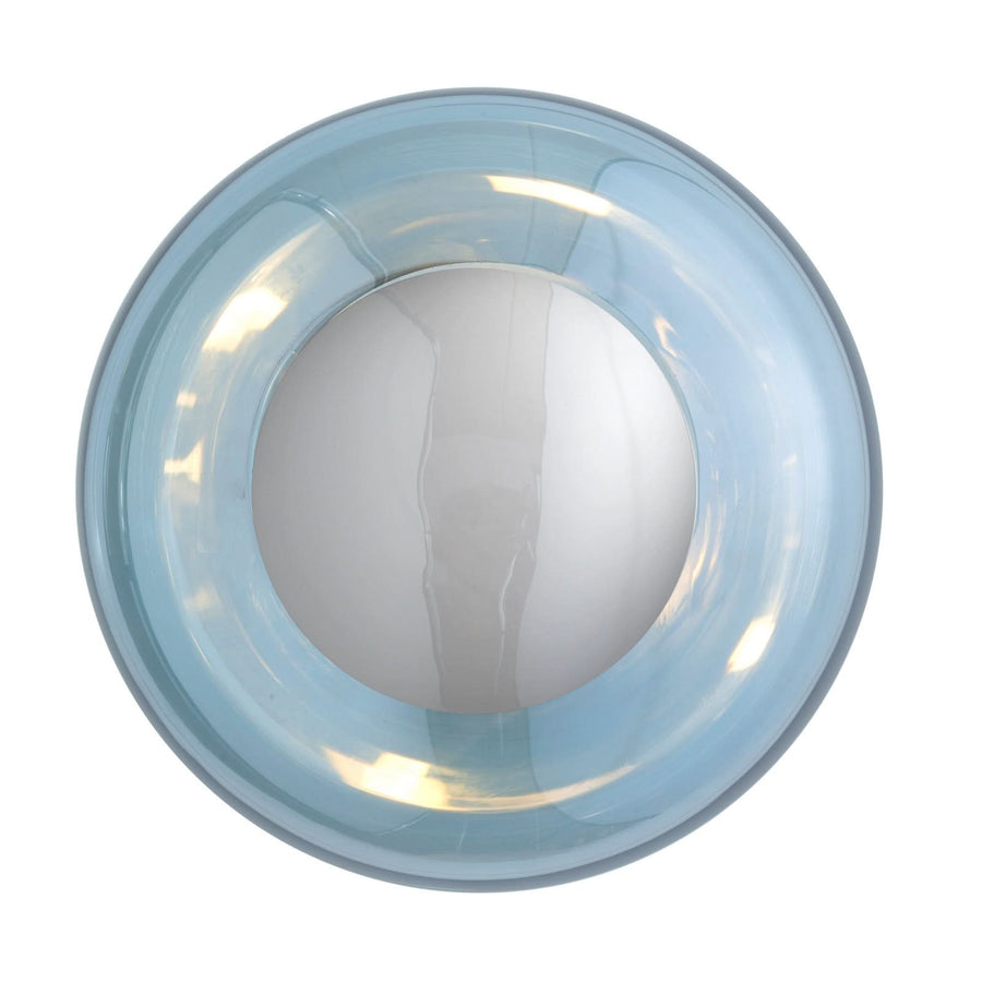 Applique murale Horizon Surface en verre, bleu et argenté brillant, Ø 21 cm