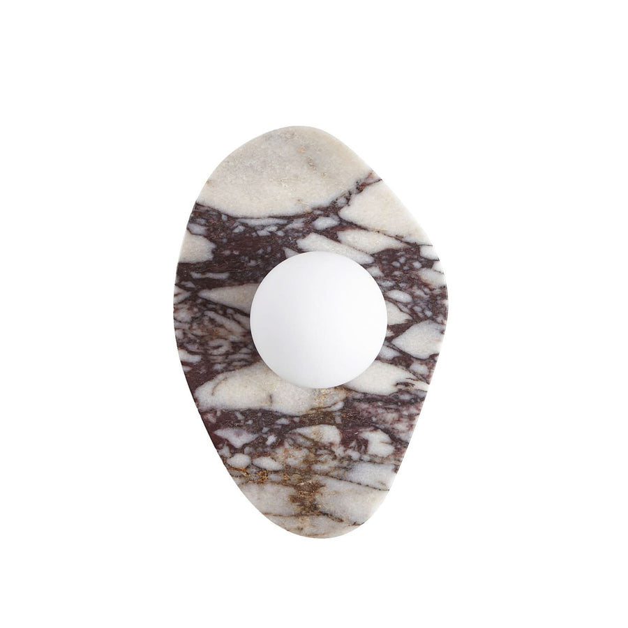 Applique murale Mavi en verre, blanc et noir marbré, hauteur 31,4 cm