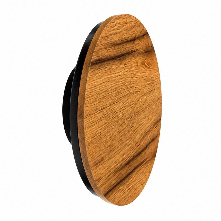 Applique murale LED Havana S en bois, noir mat, Ø 19 cm, IP44, 12 W, modèle 2