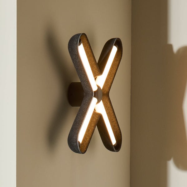 Applique murale LED Fuzz en aluminium, noir, hauteur 50,1 cm
