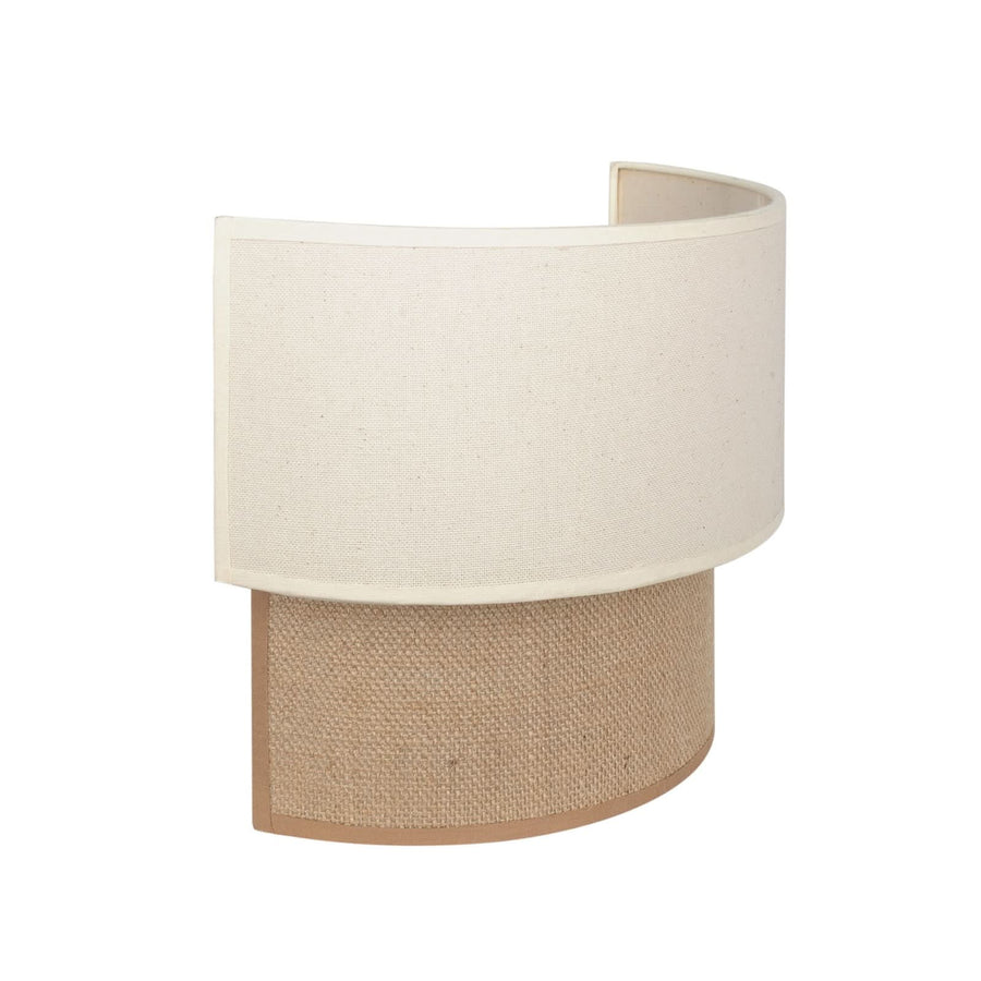 Applique murale Boho en tissu, marron et blanc, hauteur 21,5 cm