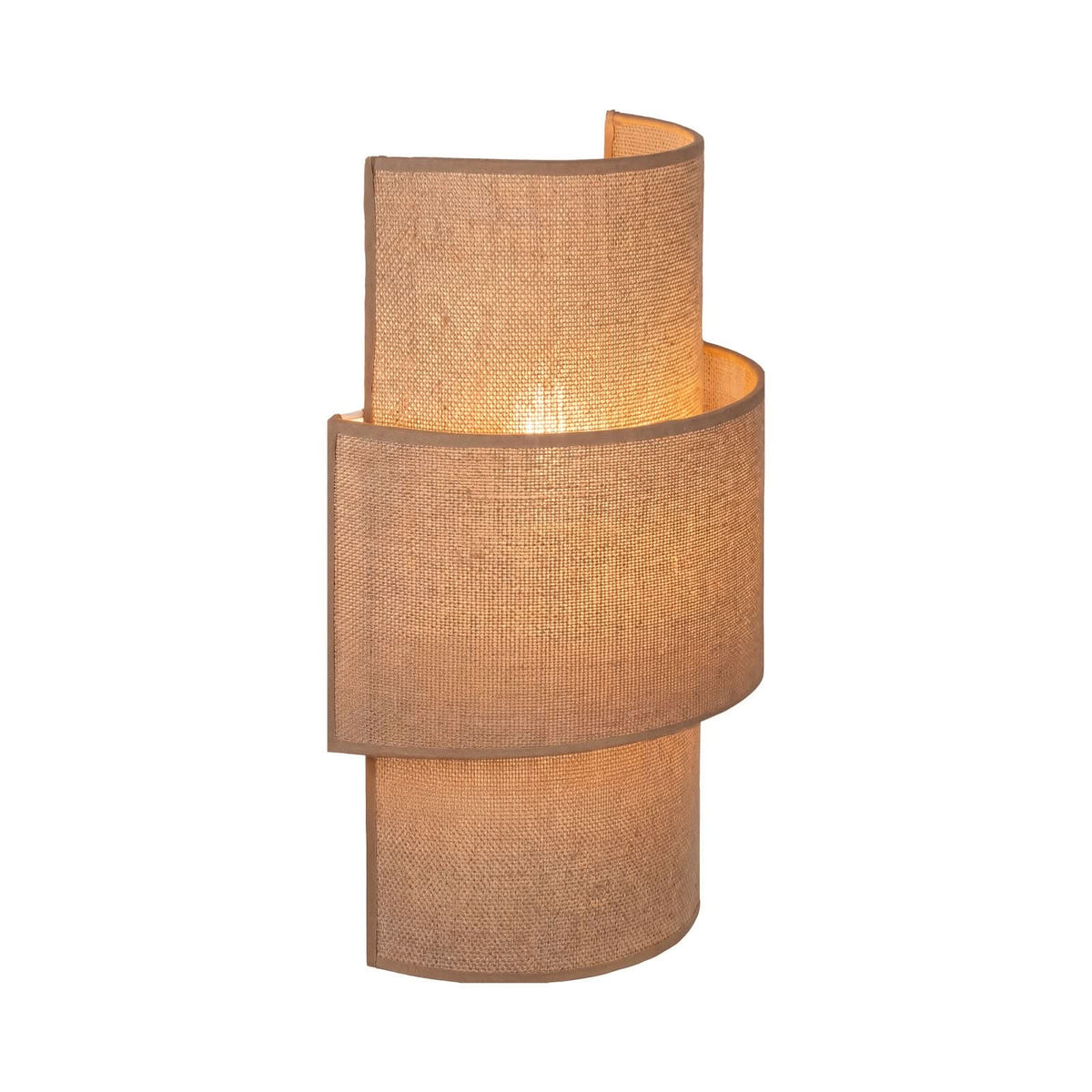 Applique murale Nature en tissu, marron, 2 lumières, hauteur 40,5 cm