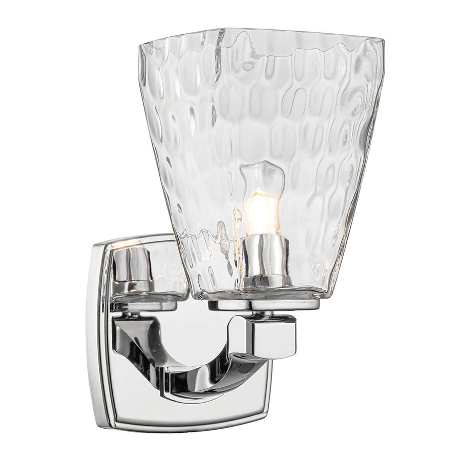 Applique murale Marant en verre, chromé poli et transparent, Ø 12,7 cm, IP44