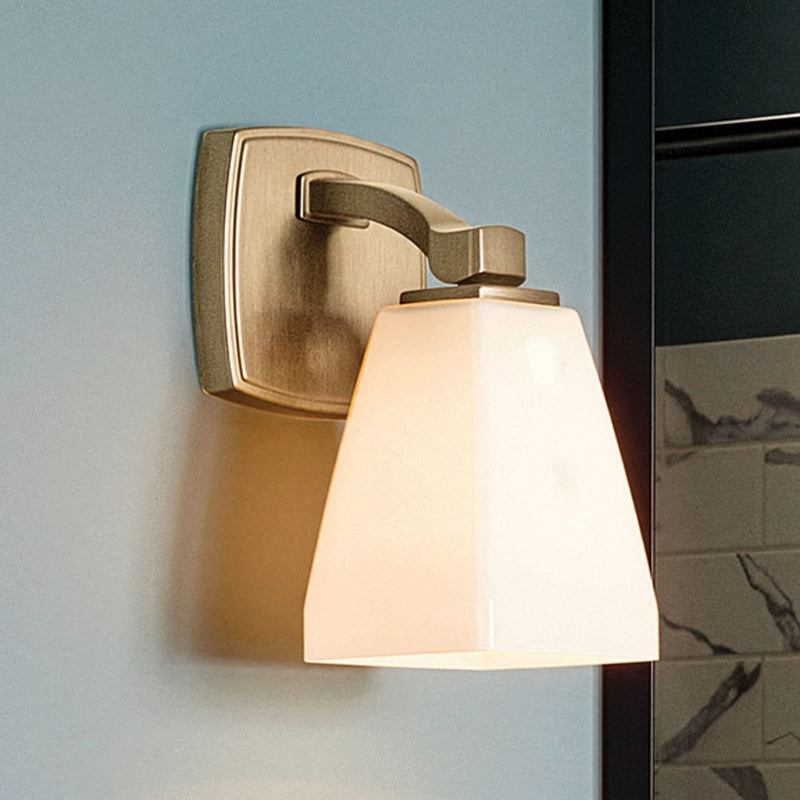 Applique murale Marant en verre, bronze et blanc, Ø 12,7 cm, IP44