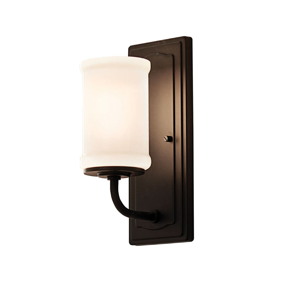 Applique murale Vetivene en verre, noir, Ø 12,7 cm, IP44