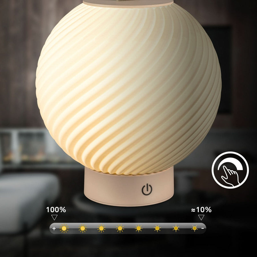 Lampe à poser d'extérieur LED Brilo, beige et blanc, Ø 18 cm, IP44