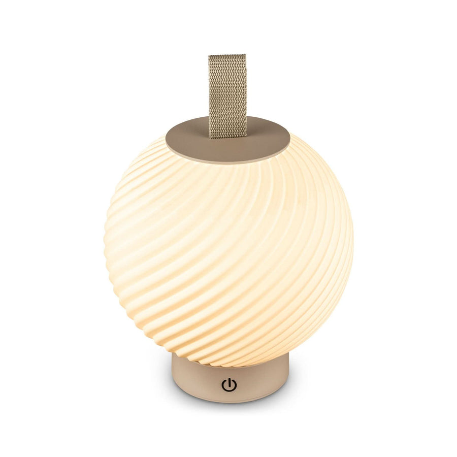 Lampe à poser d'extérieur LED Brilo, beige et blanc, Ø 18 cm, IP44