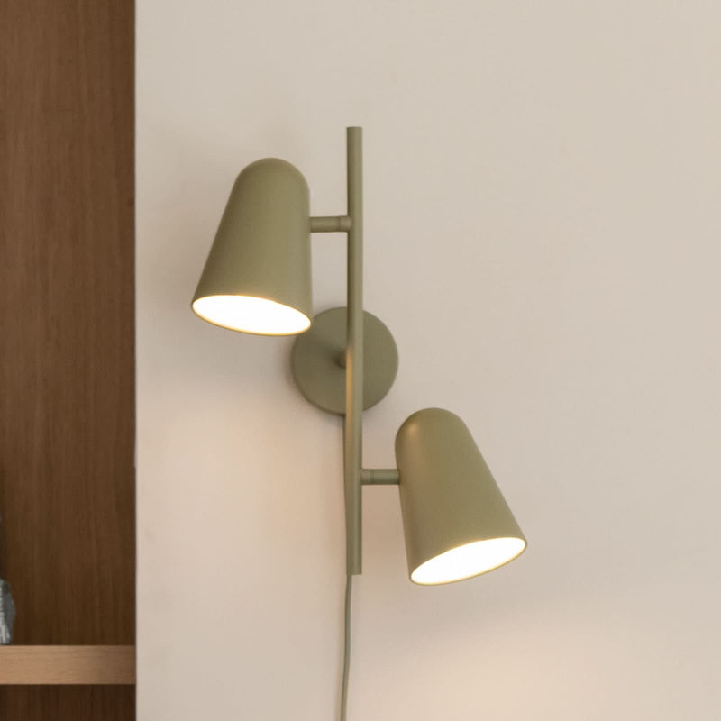 Applique murale Salamanca en métal, vert, 2 lumières, hauteur 43 cm