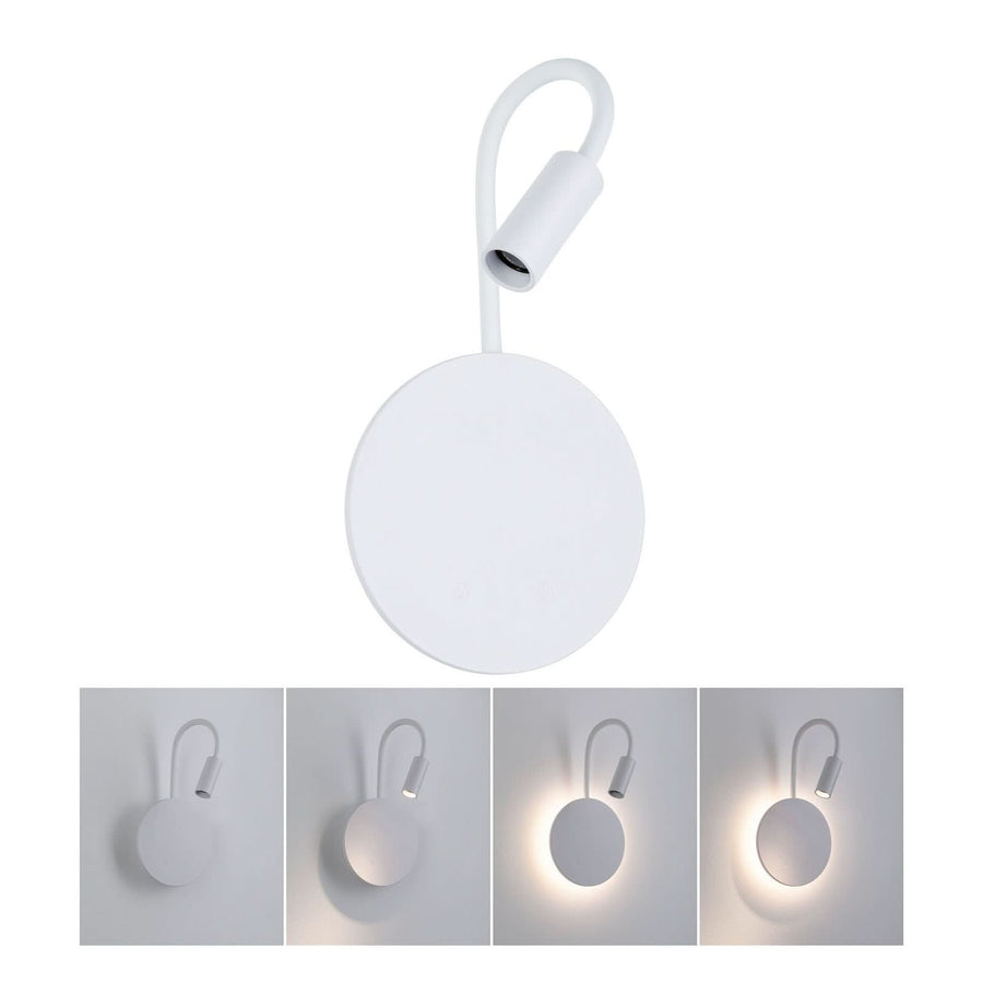 Applique murale LED rechargeable Miora en métal, blanc, Ø 20 cm