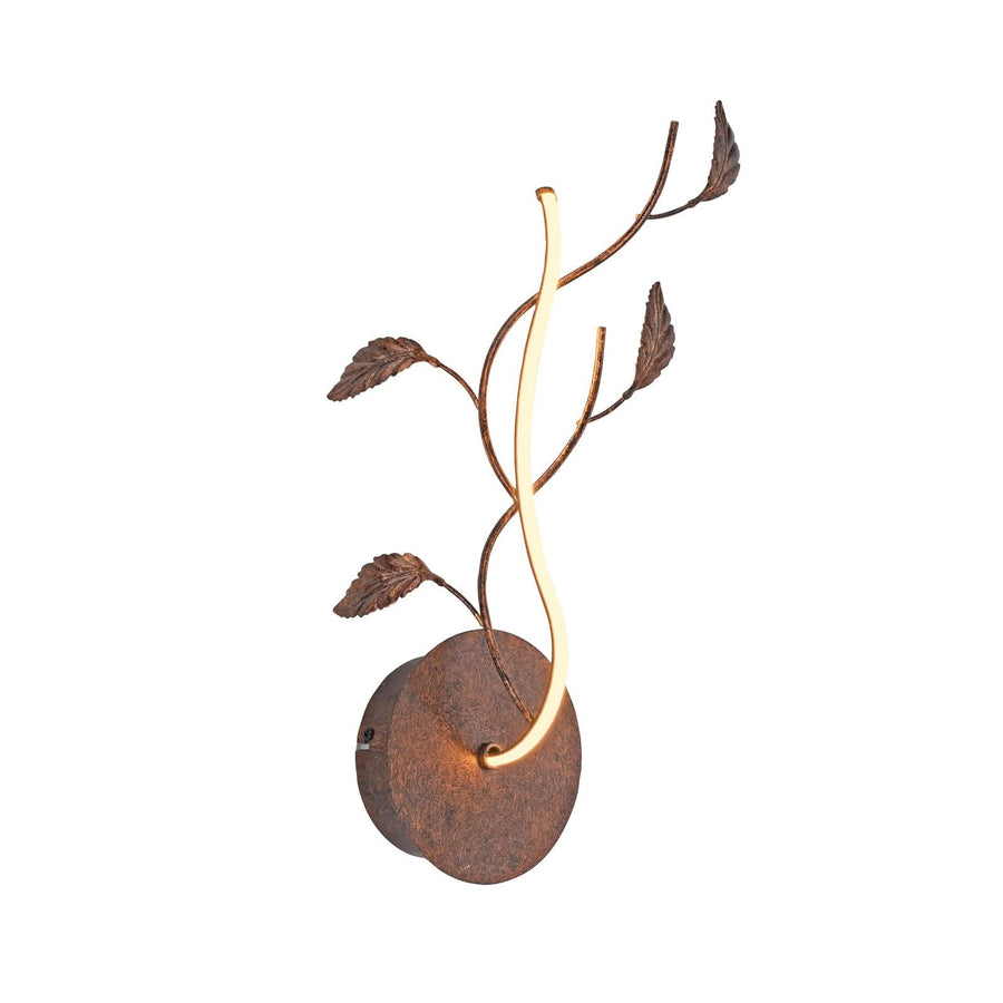 Applique murale LED Aurelia en métal, rouille, hauteur 44 cm