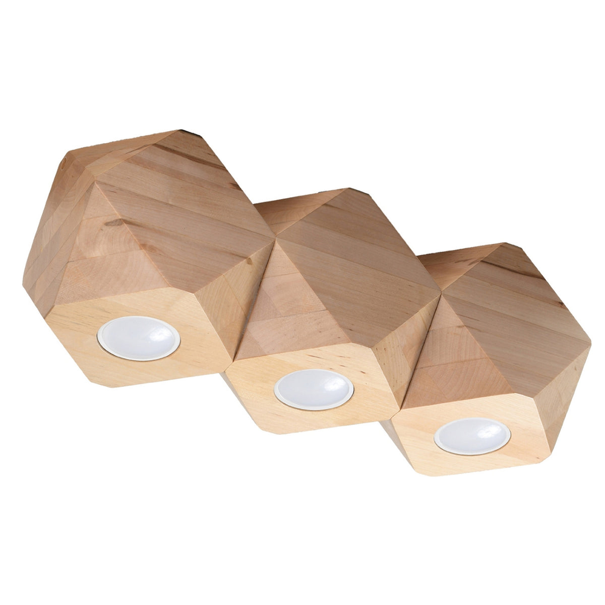 Plafonnier WOODY 3 en bois naturel