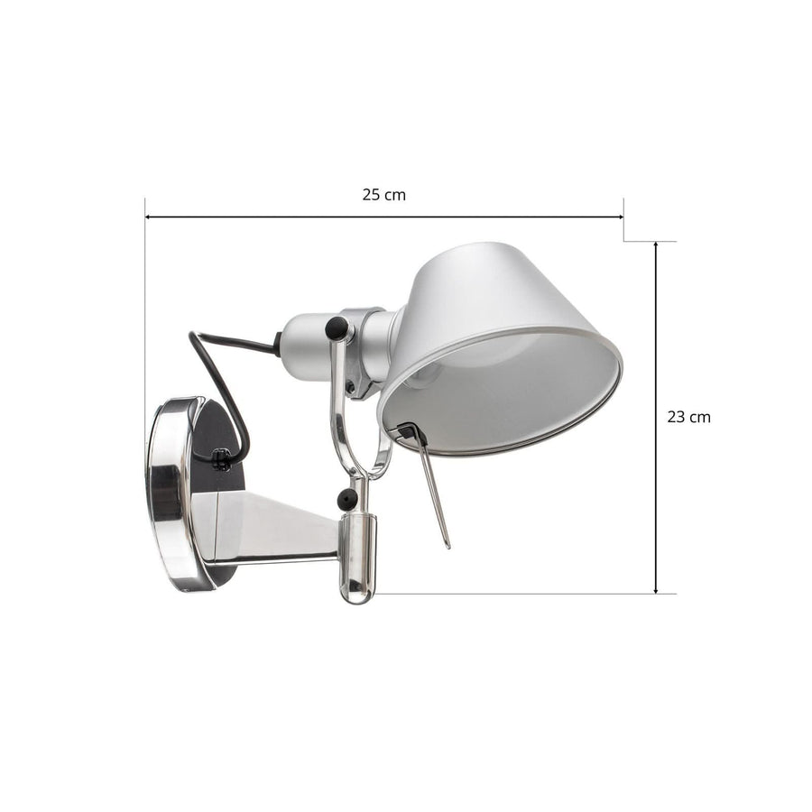 Schéma de dimensions indiquant 25 cm de profondeur et 23 cm de hauteur.