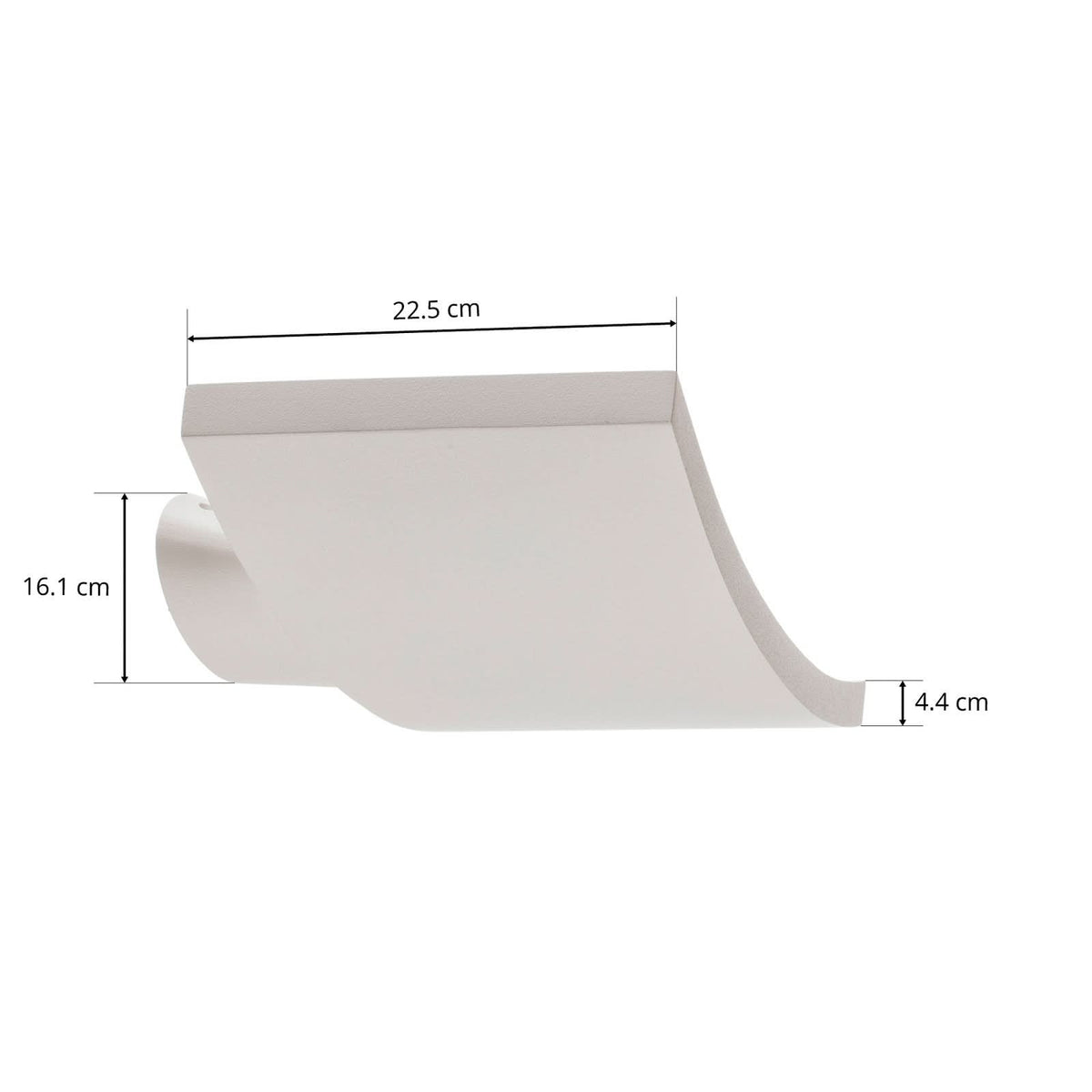 Applique murale LED Microsurf en aluminium, blanc, hauteur 4,4 cm