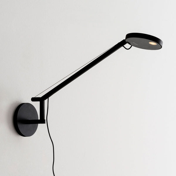 Applique murale LED Demetra Micro 2 en aluminium, noir, hauteur 55 cm