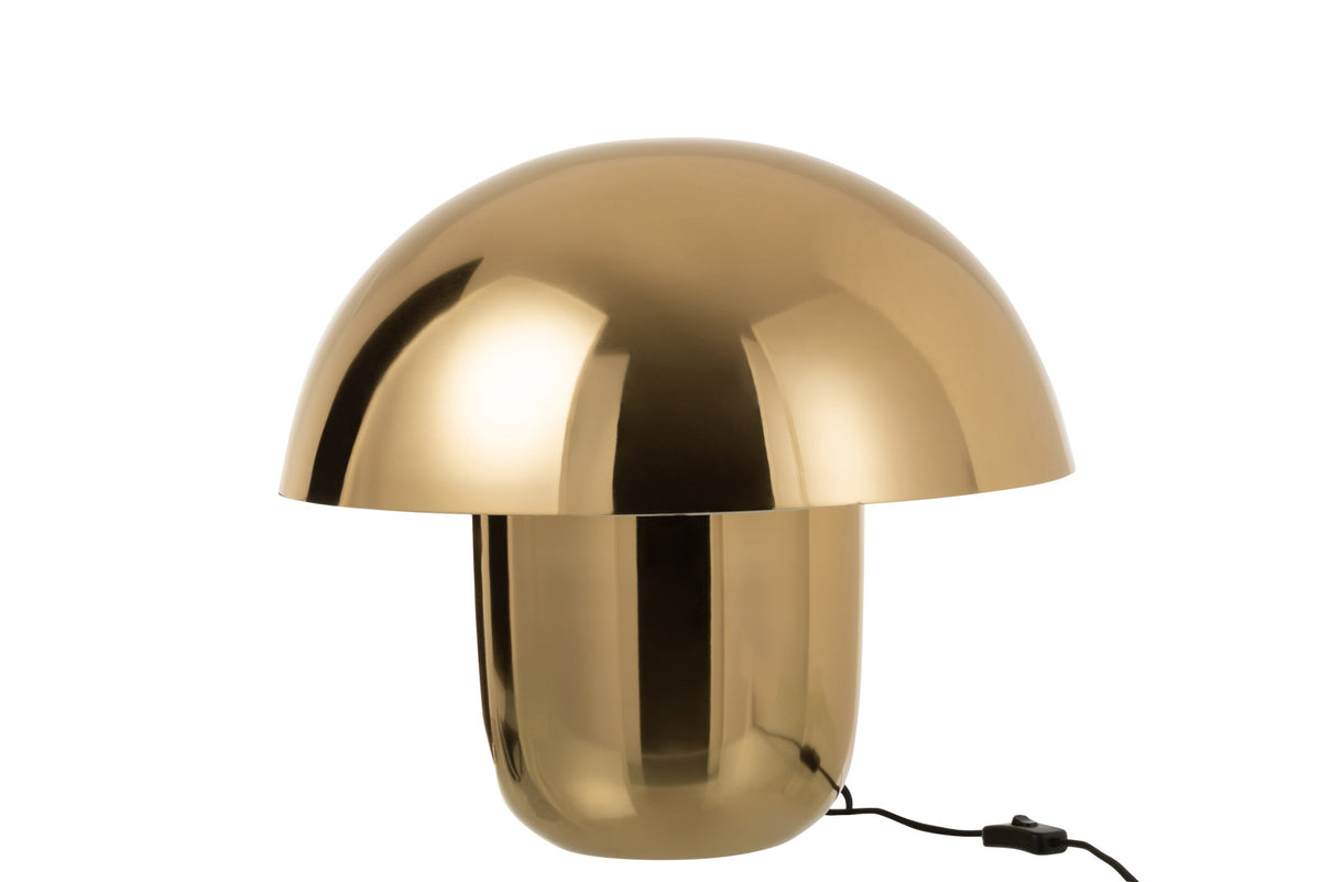 Lampe à poser champignon en métal doré, grand modèle