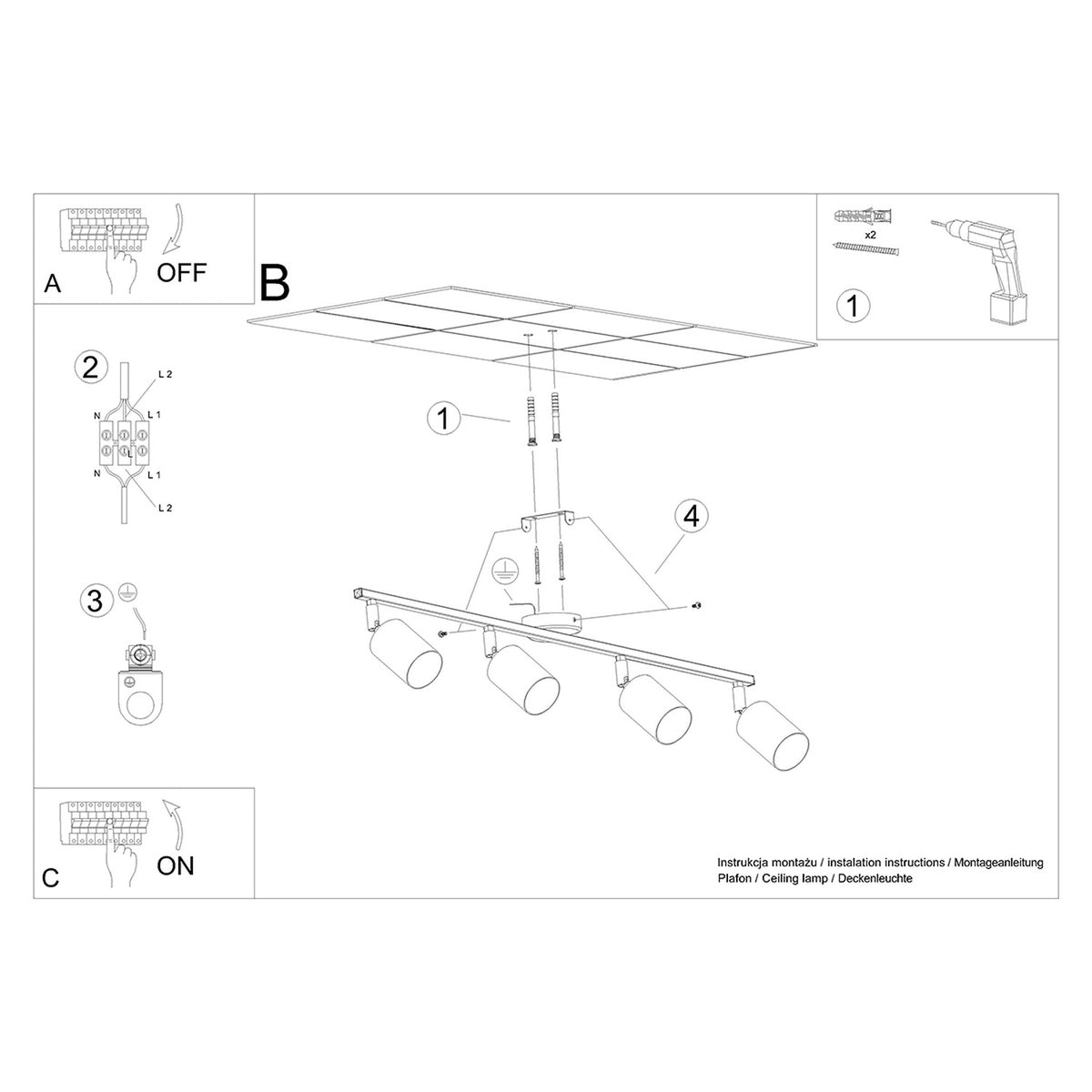 Plafonnier LEMMI 4L
