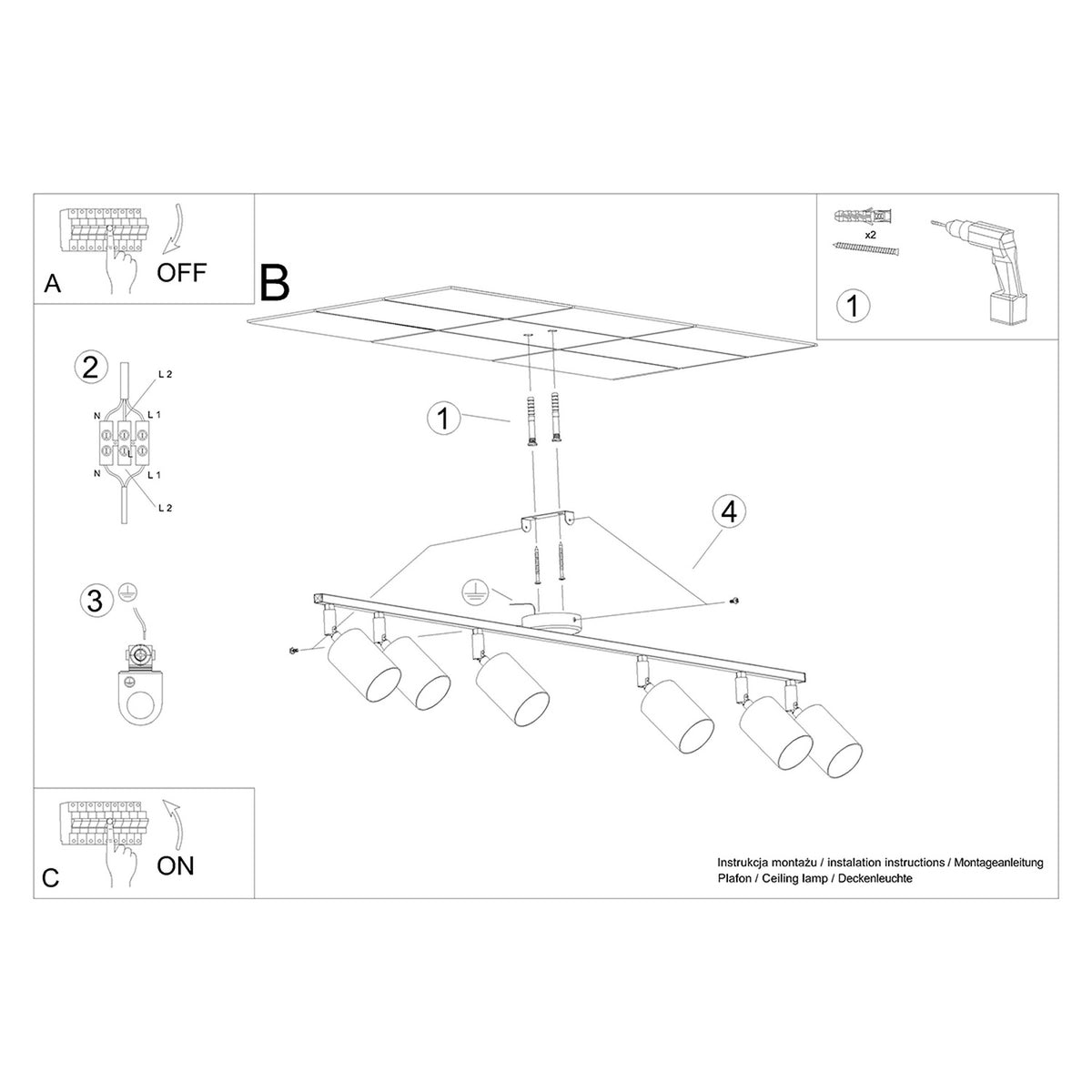 Plafonnier LEMMI 6L