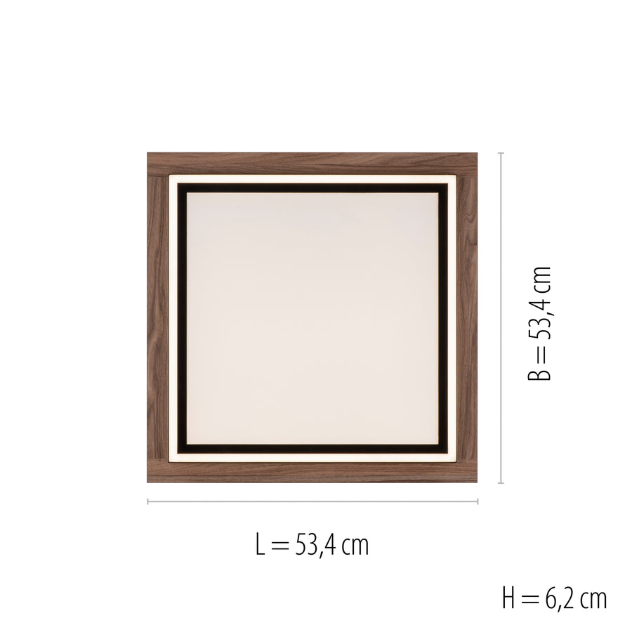 Plafonnier Palma bois, L 53,4 cm