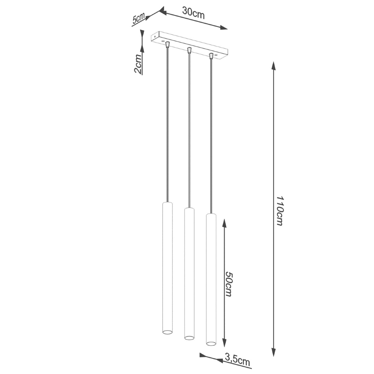 Lampe suspendue PASTELO 3L béton