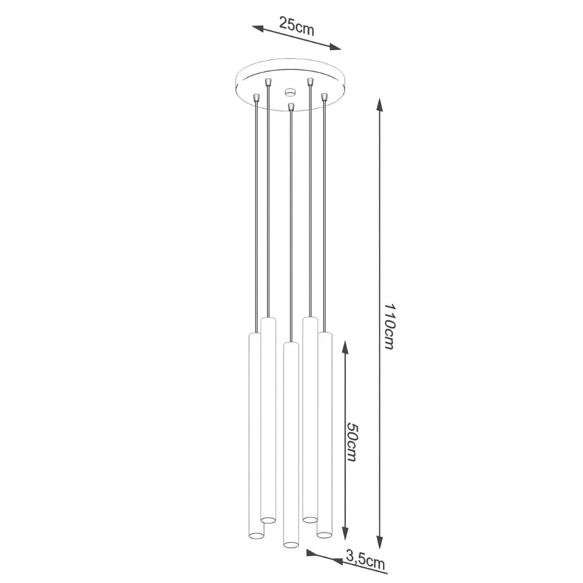 Lampe suspendue PASTELO 5P béton