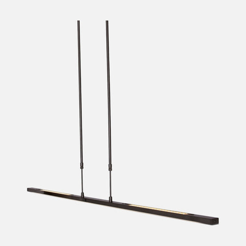 Suspension LED tactile noire, barre 122 cm variateur | Zelena Touch