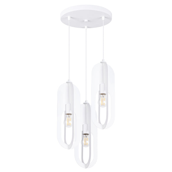 Lampe suspendue NICUS 3 lumières blanc