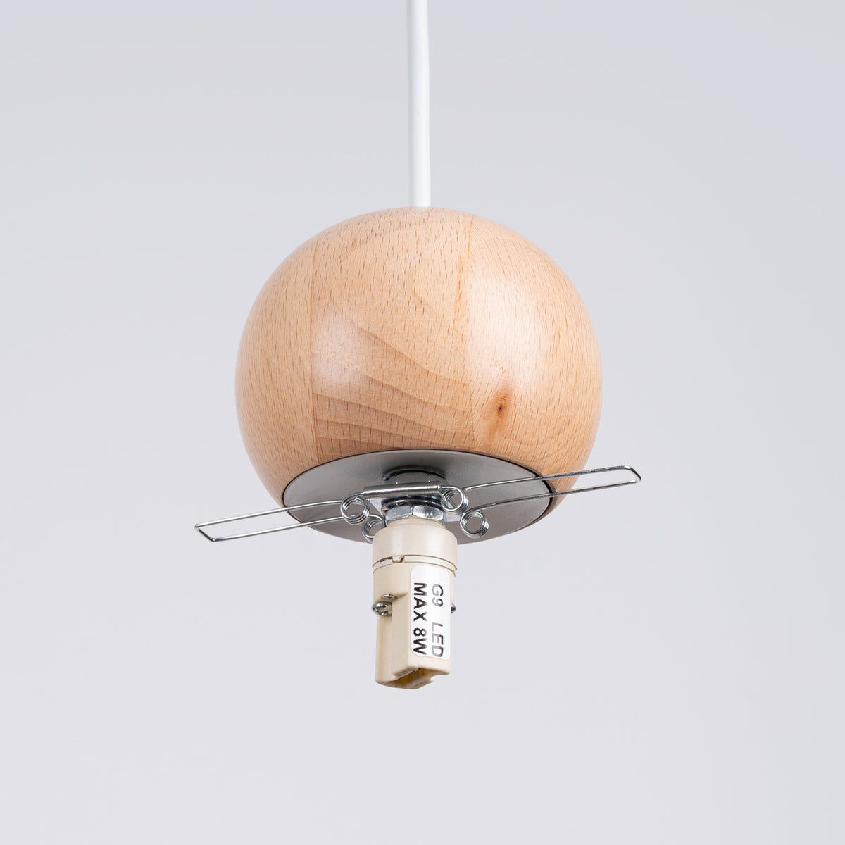 Lampe suspendue PEKKA 1 blanc/bois naturel