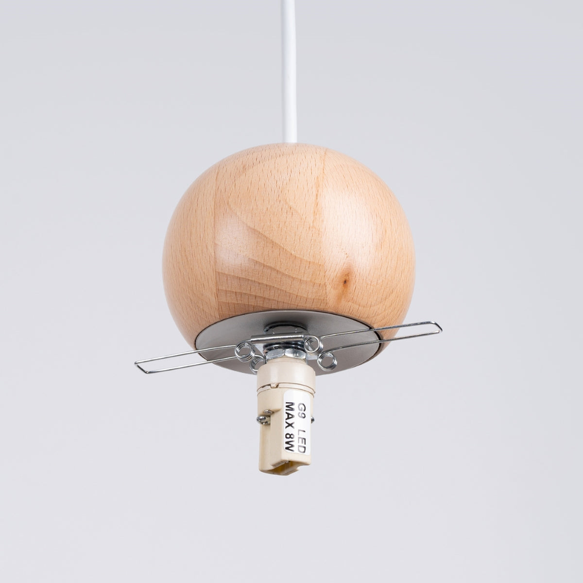 Lampe suspendue PEKKA 1 blanc/bois naturel