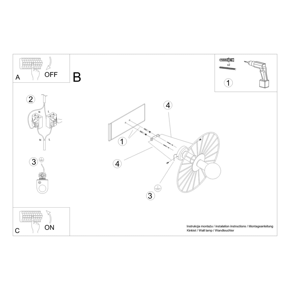 Applique / Plafonnier SIRKEL 45 noir