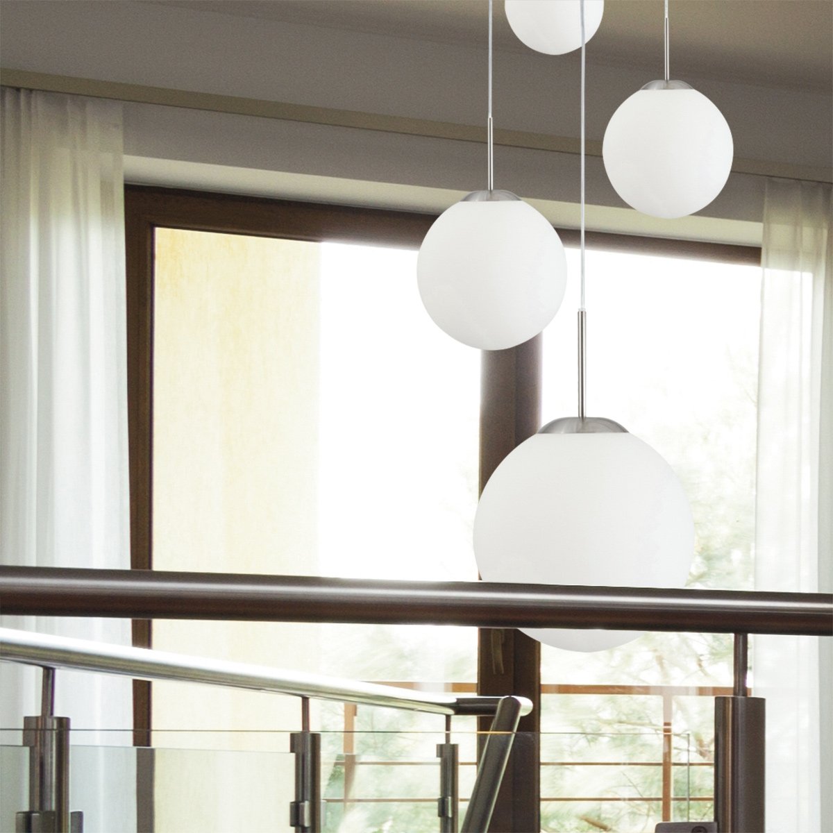 Suspension luminaire Bollique argenté