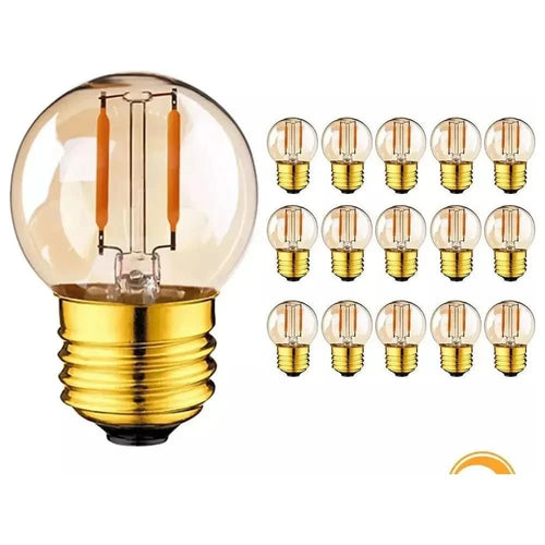 15 ampoules LED Vintage Rondes E27 Blanc Chaud