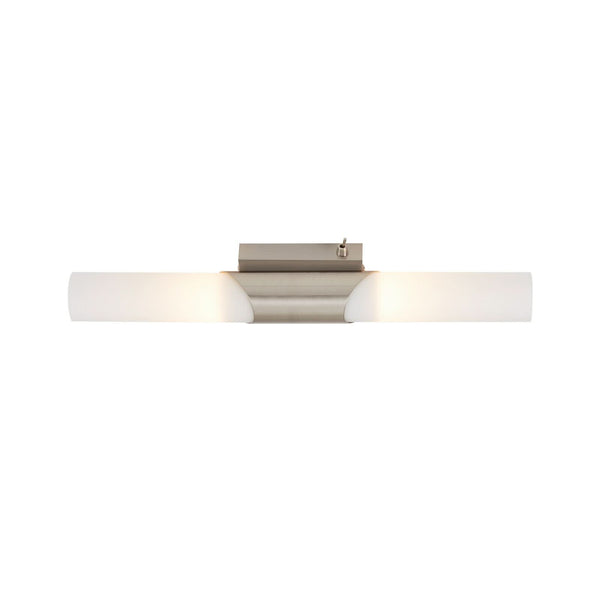 Applique murale Splash en verre, nickel mat, 2 lumières, hauteur 43,5 cm