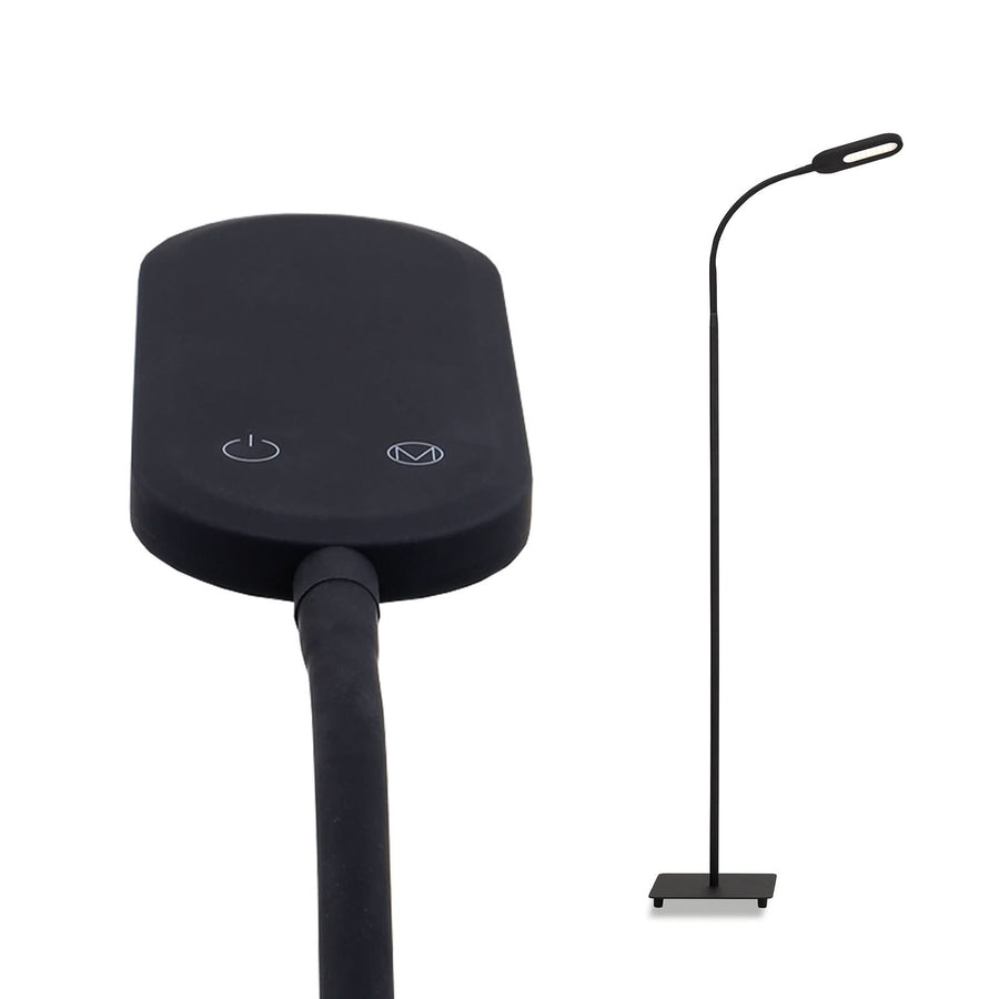Lampadaire LED Office Step en métal, noir et blanc, hauteur 158,6 cm