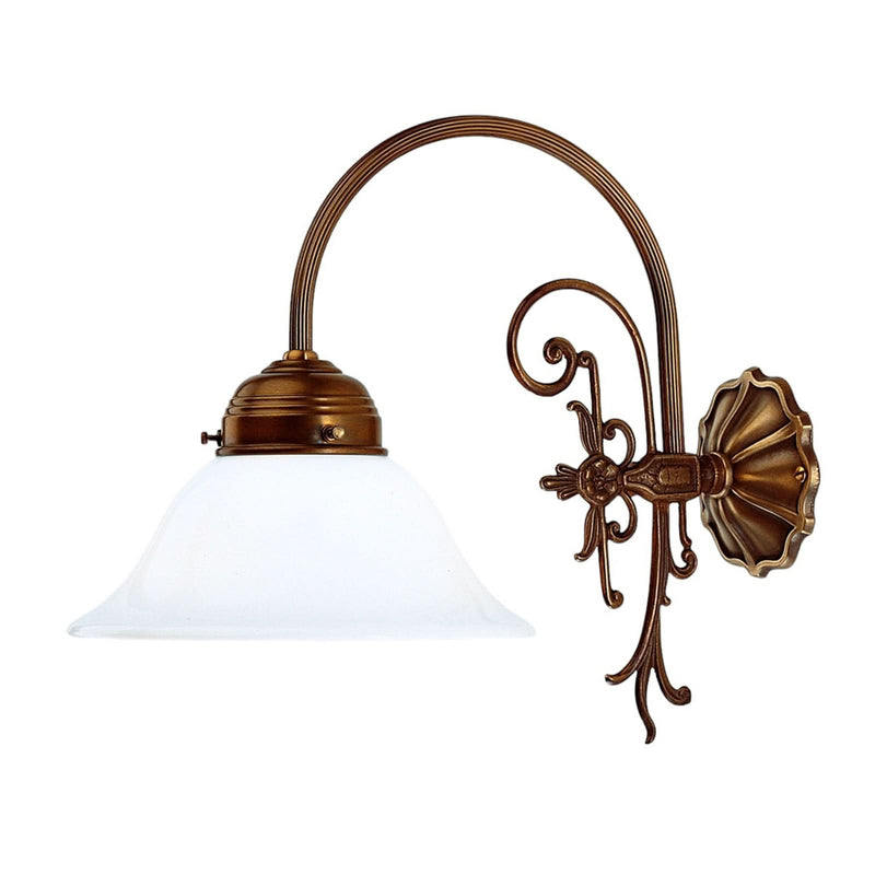Applique murale Hinrich en laiton, blanc