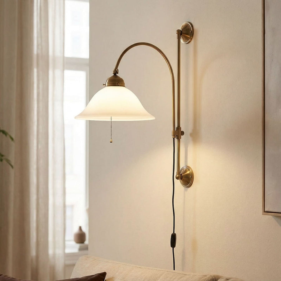 Applique murale Rhodes en laiton, blanc