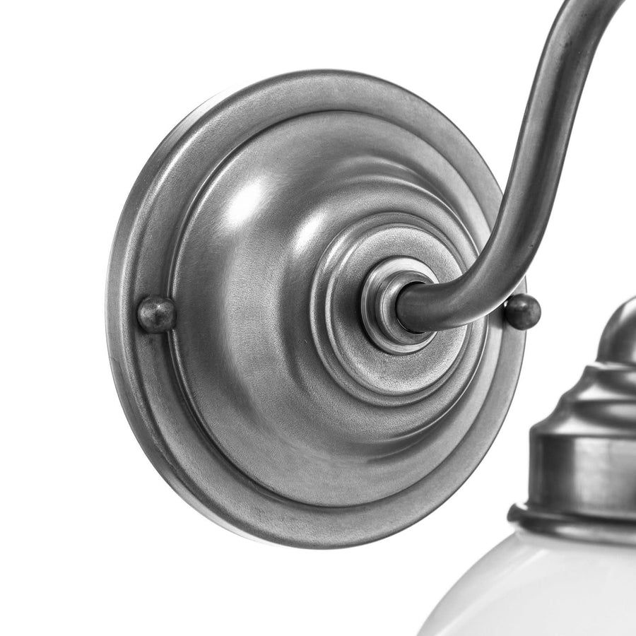 Applique murale Larry en verre, nickel et blanc