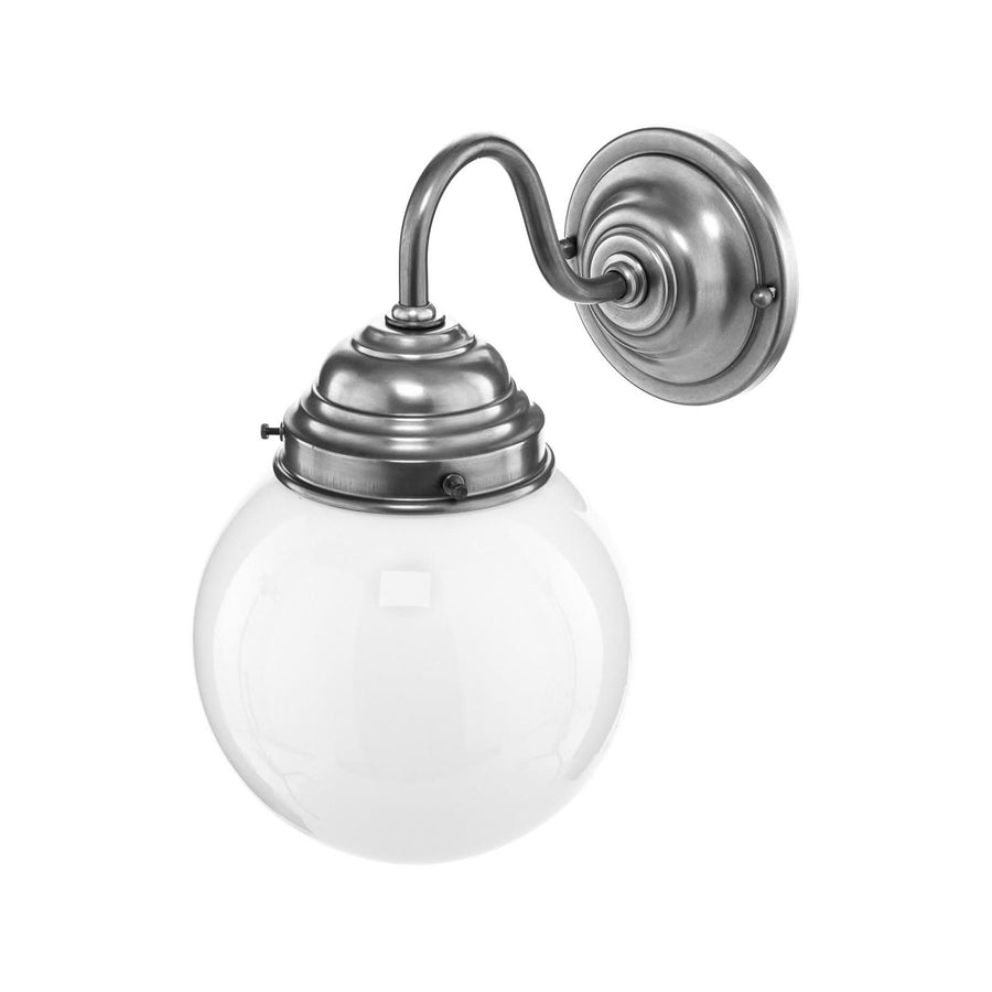 Applique murale Larry en verre, nickel et blanc