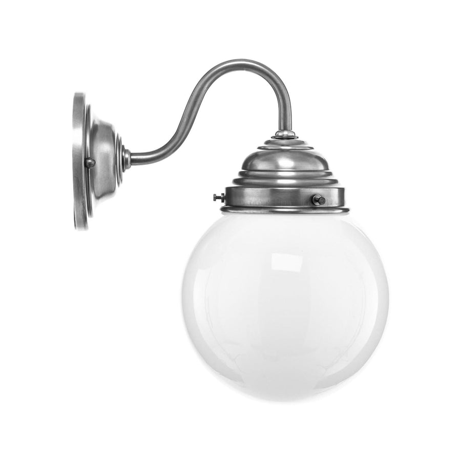 Applique murale Larry en verre, nickel et blanc