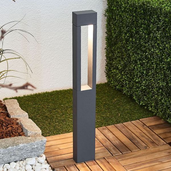 Borne lumineuse d'extérieur LED 77265K3 en verre, graphite et blanc, hauteur 70 cm, IP65